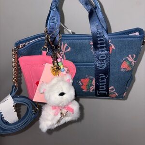🍓 Juicy Couture Jean Strawberry Festival Mini Bag with Charms